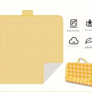 New Yellow Checkered Picnic Mat